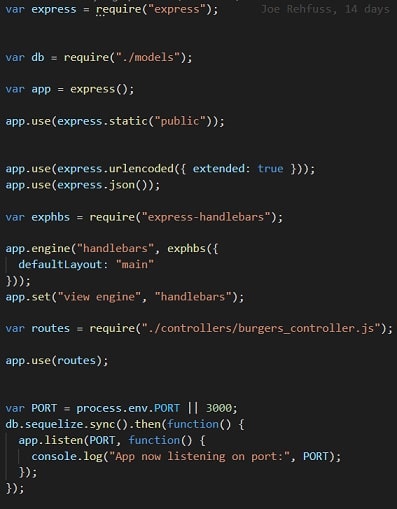 A snippet of code