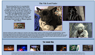 Contains the following images, baby yoda, Yoda, Darth Vader and in between them a french bulldog that is meant to look like a hybrid of Yoda and Darth vader. There is some writing and smaller images along the bottom depicting star wars scenes.